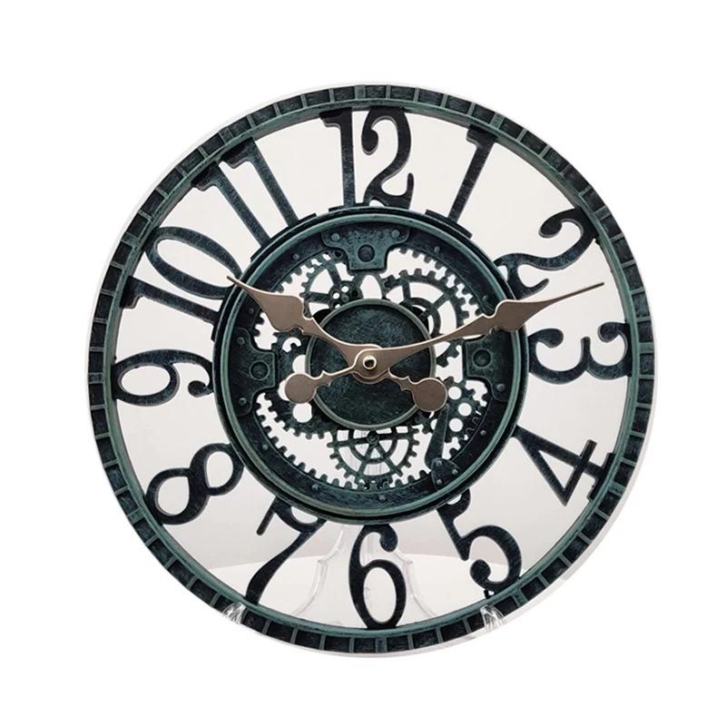 Outdoor Resin Wall Clock Waterproof, 12 Inch Silent Non Ticking Clock Decorative Clock for Patio, Garden, Pool or Living Room