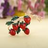 Blucome Enamel Strawberry Brooches For Women Girls Wedding Party DIY Statement Lovely Fruit Accessories Hat Bag Brooch Bijoux
