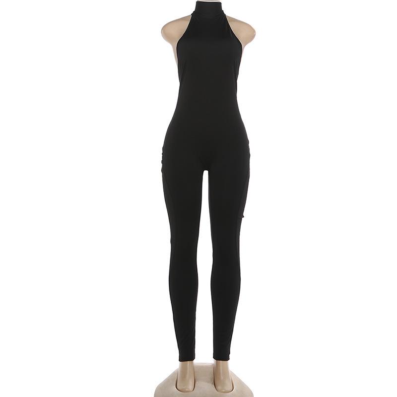 European-American Solid Color Halter Backless Yoga Jumpsuit, Spring/Summer 2026 Collection