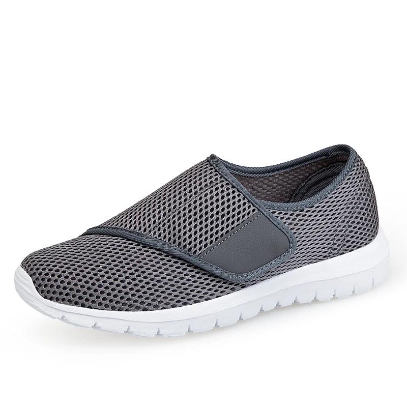 Hot Summer Elderly Shoes Men and WoMen Adjustable Fat and Wide Breathable Lightweight Casual Shoes Elderly Foot Swelling Shoes