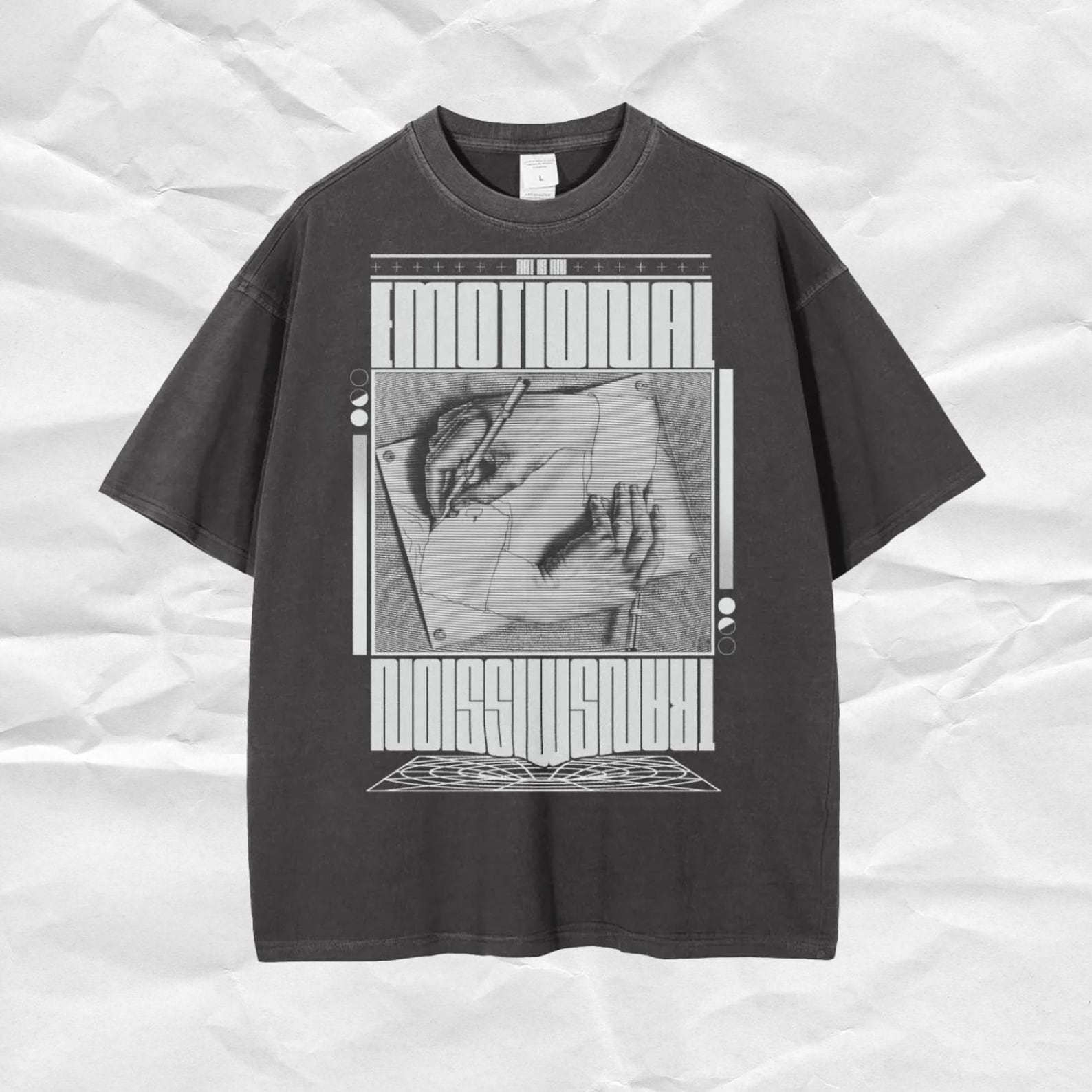 Escher Inspired Graphic T-Shirt: Abstract Surreal Art Tee 4XL
