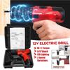 12V Electric Cordless Drill Screwdriver Hand Drill 2 Speed 18+1 Torque Adjustment Li-Ion Battery Rechargeable Power Tool