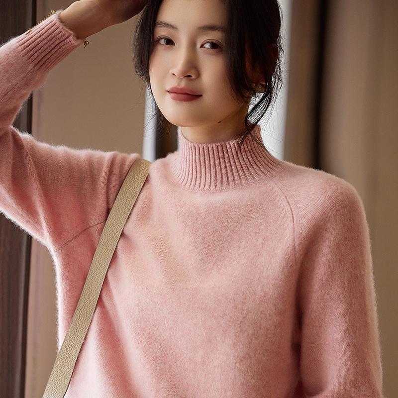 

Женский кашемировый свитер Qinghe кашемир 30% кашемир 70% шерсть осенне-зимний пуловер теплый и модный L розовый