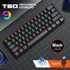 T60 Mechanical  61keys Gaming Wired Keyboard Customized Hot-Swap RGB Backlit Multimedia Function Keys for Laptop/PC