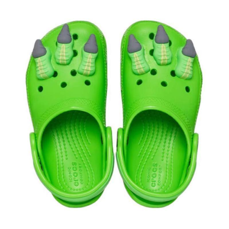 Crocs Classic clog Breathable, comfortable and casual non-slip and kick children's sandals plasticine green children's model
