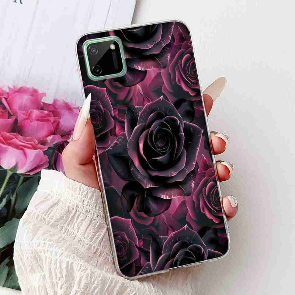 For Oppo Realme C11 6.5" Case Colorful Butterfly Soft Silicone TPU Cover For Realme c11 C11 RMX2185 Fashion Flower Phone Cases