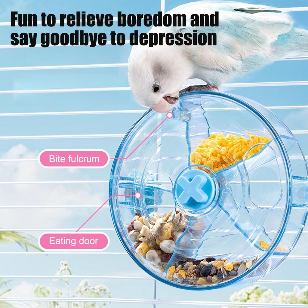 Futterrad Futter Drehen Trainingsspielzeug Futterrad Futterspender Training Für Vögel Papagei Wellensittiche Kakadus Langeweile Reduzieren Käfig