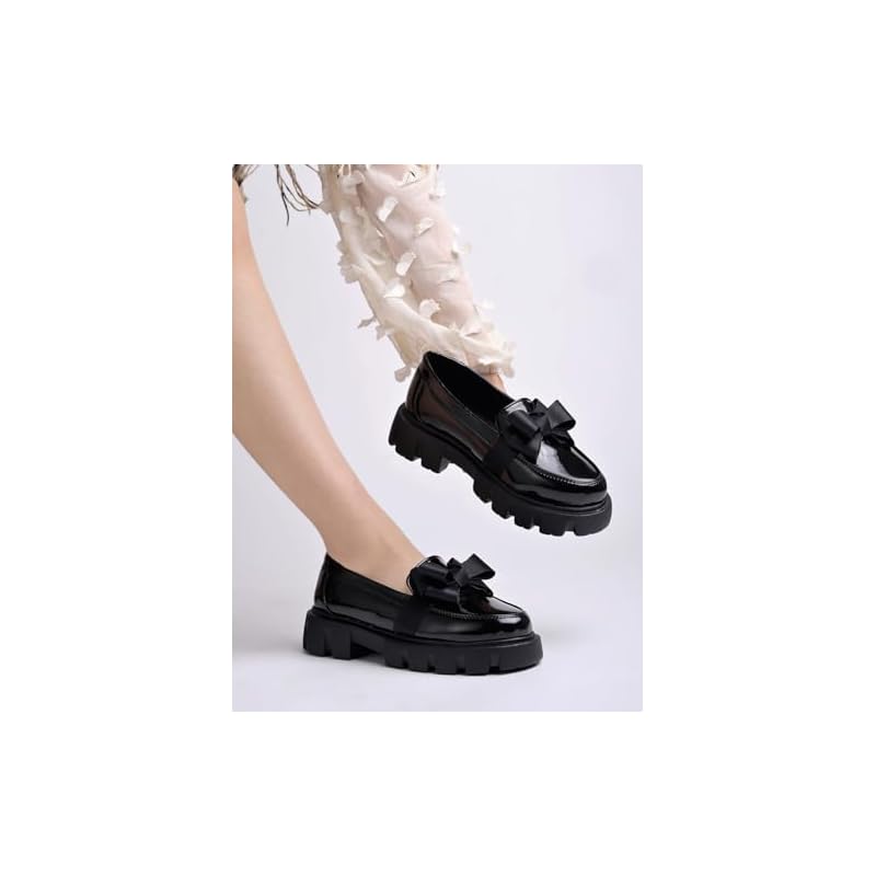 Shoetopia Women S Flat Loafers Black 8 UK чёрный