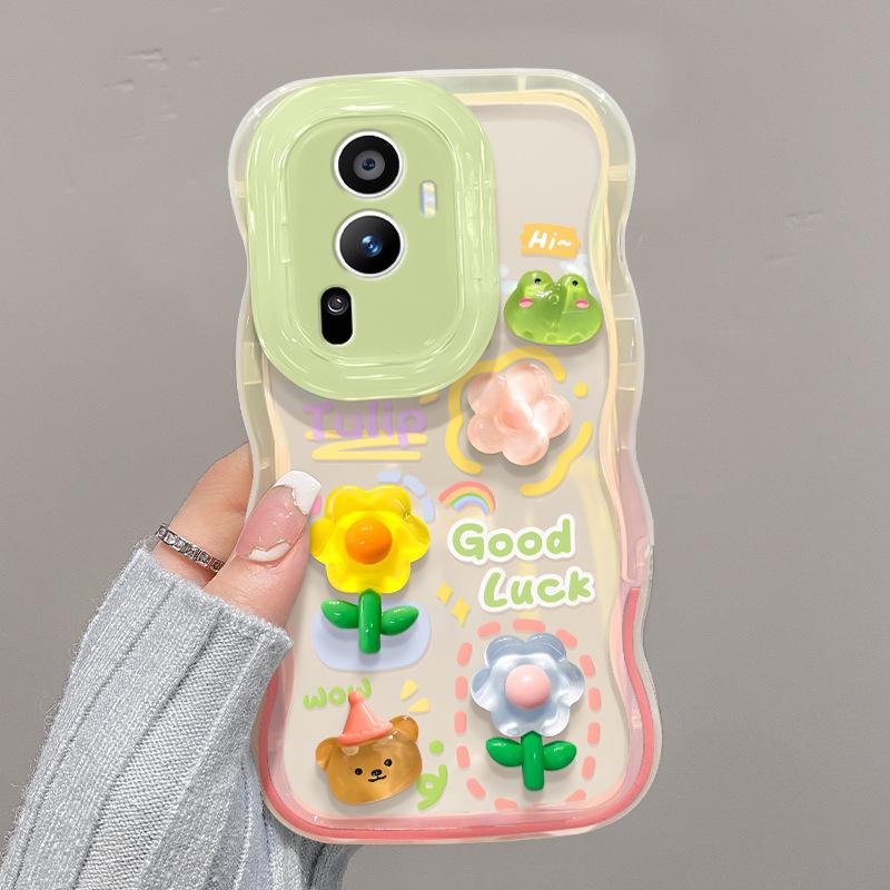 Applicable To Opporeno12 Mobile Phone Case Vivos18 Gradient Frog Doll Xiaomi 13 Silicone Invisible Double Stand