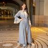 AB318 Ruffled Sleeve Evening Abaya Dress for Muslim Women