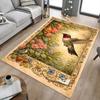 1PC Hummingbird Flowers Non-Slip Floor Carpet Compatible for Office&Living Room&Bedroom&Dining Room - Flat-Weave Machine-O399