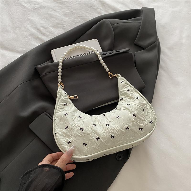 Borsa a Mano Unica con Fiocco Pieghettato Elegante Versatile Borsa a Spalla/Sottobraccio Per Donna