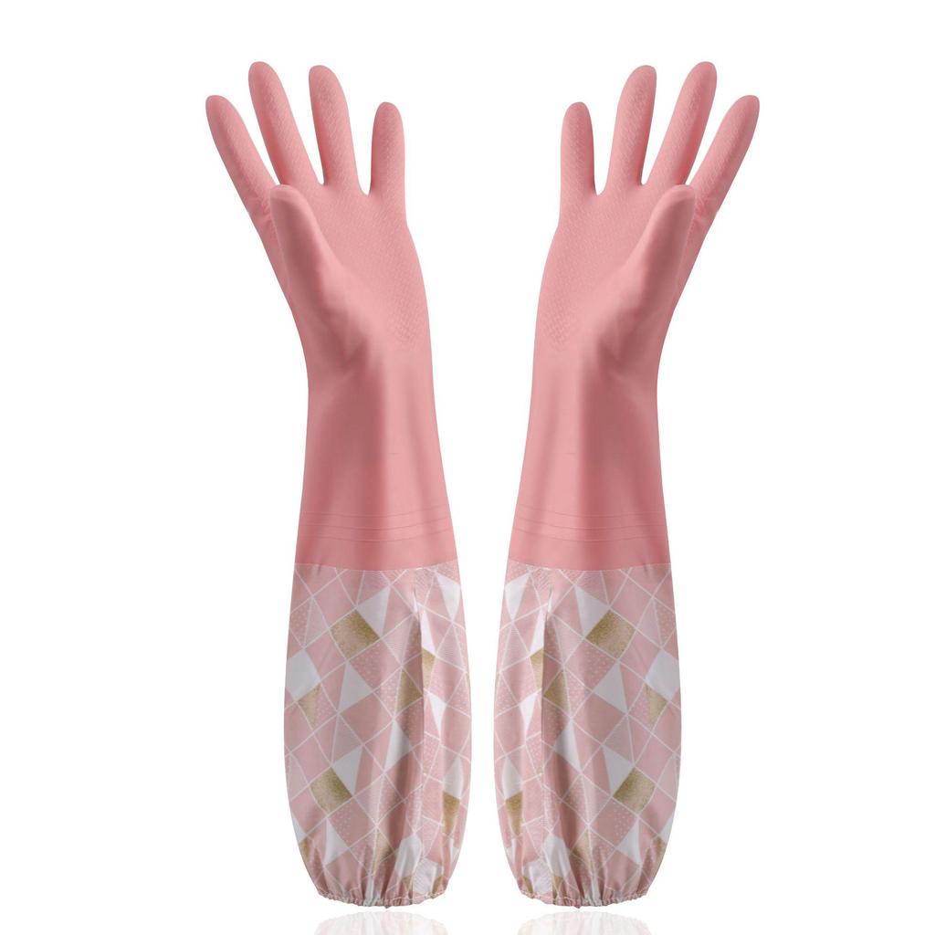 Winter Fleece-Lined Waterproof Dishwashing Gloves - Durable, Thickened for Housework & Laundry