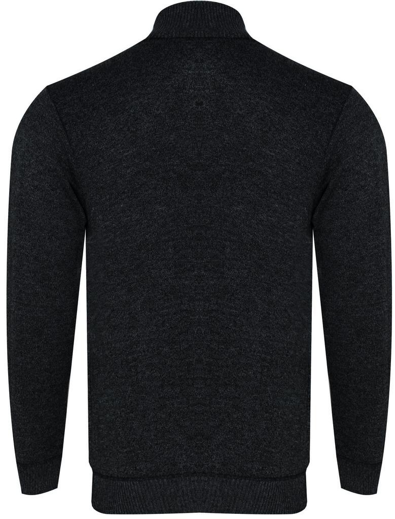 Men' Turtleneck Cardigan - B-6428 Dark Gray 4Xl