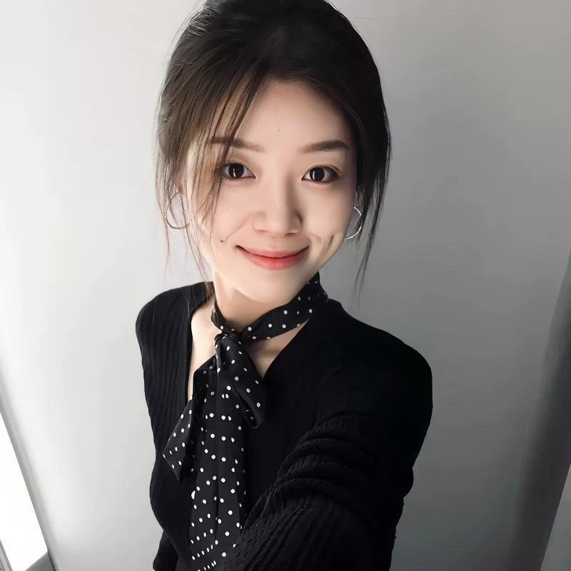 Black Polka Dot Scarf Premium Lightweight Square Neck Scarf Hair Band Fashion Accessory for Women Summer Style Outfit Complement