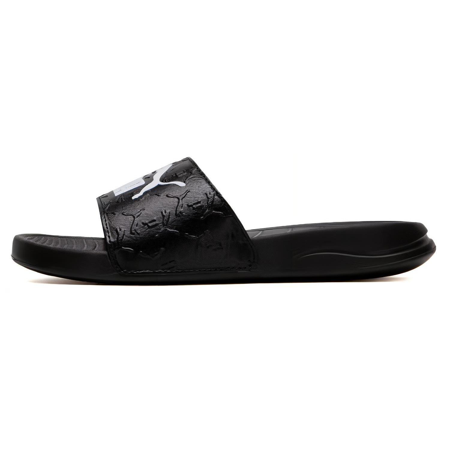 PUMA Popcat 20 Superlogo Slides Black White Men s 395420-01 EU 35.5