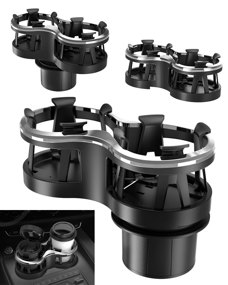 Car Drink Holder, 2 in 1 Car Cup Holder, Round, 2 Cup Stand, Height