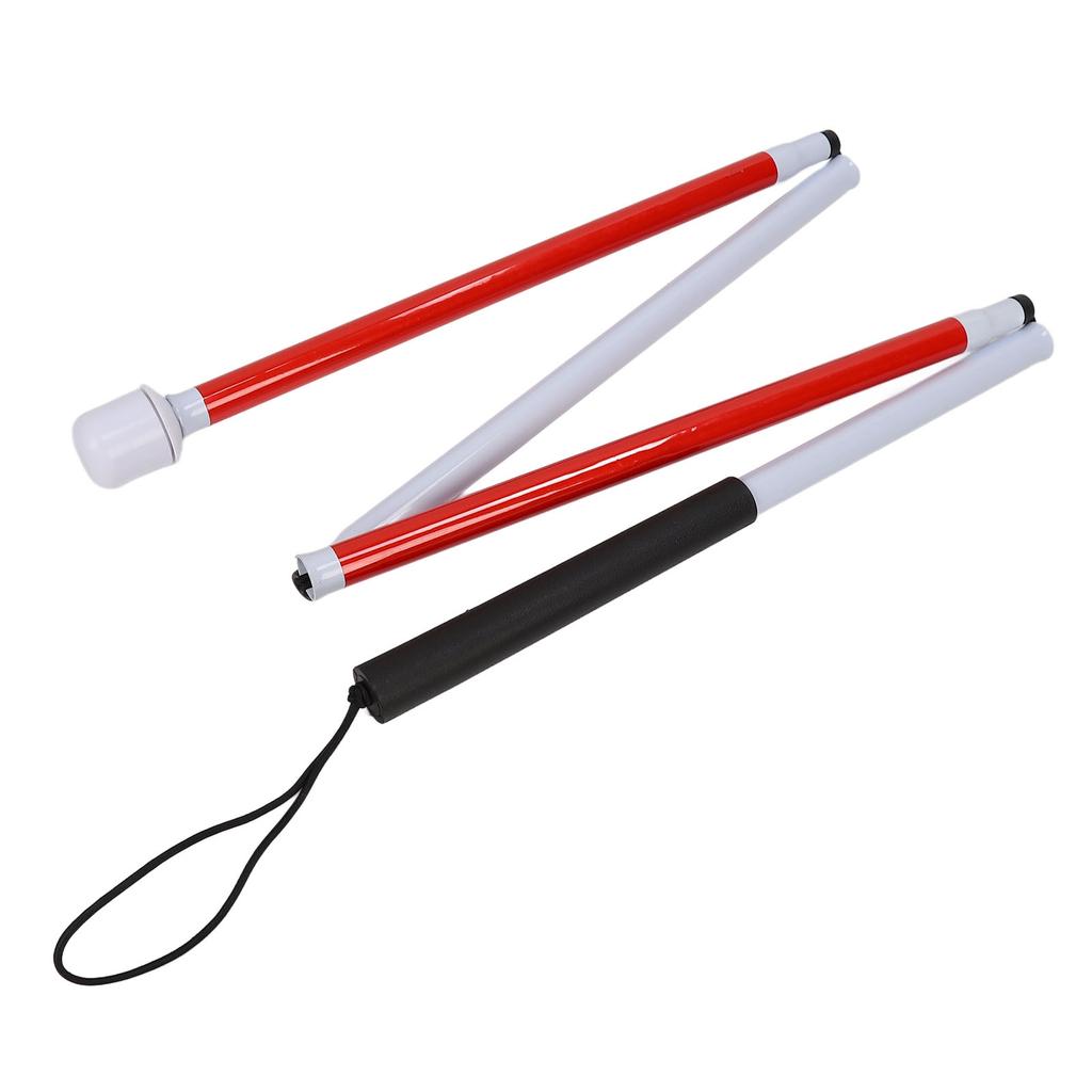 Blind Guide Cane Aluminum Alloy Portable Folding Walking Stick for Vision Impaired and Blind People