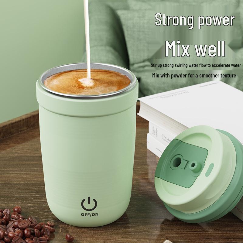Fully Automatic Rechargeable Stainless Steel Magnetic Stirring Cup - Portable Gift for Coffee & Milk.