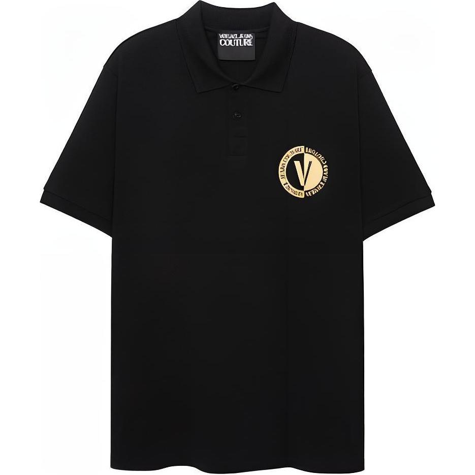 Versace Jeans Couture Koszula Polo Męska SS23 Czarna 74GAGT10-CJ01T-G89