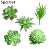 5pcs Mini Artificial Succulents Plant Fake Cactus Garden Home Office Decor Sets