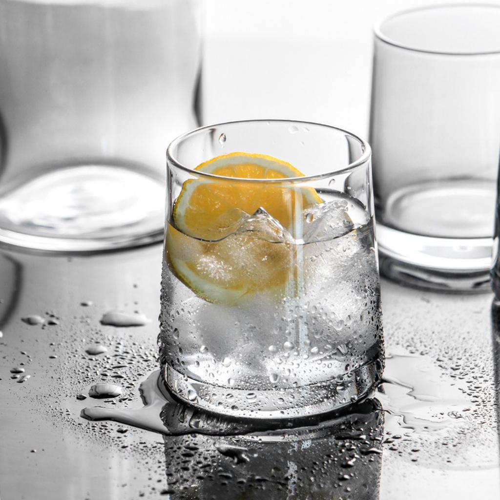 Bedside Glass Pitcher Set 4 Cups Lid 1200ml Capacity Drinking Glasses for Nightstand Colorful