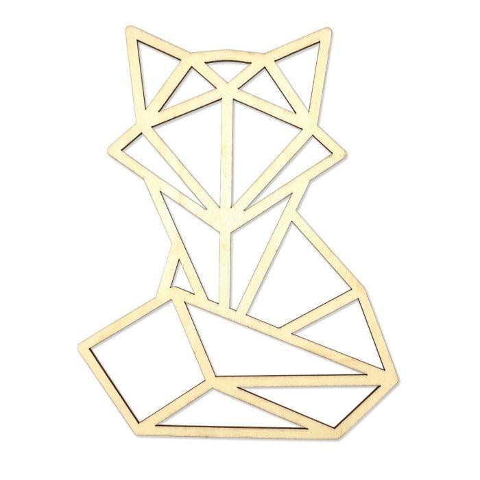 Déco Renard origami en bois 20 cm