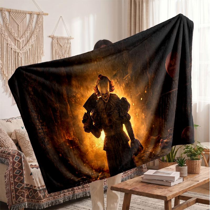 Warm Flannel BlanketIT Pennywise Soft Cozy Throw Blanket for Bedroom Couch