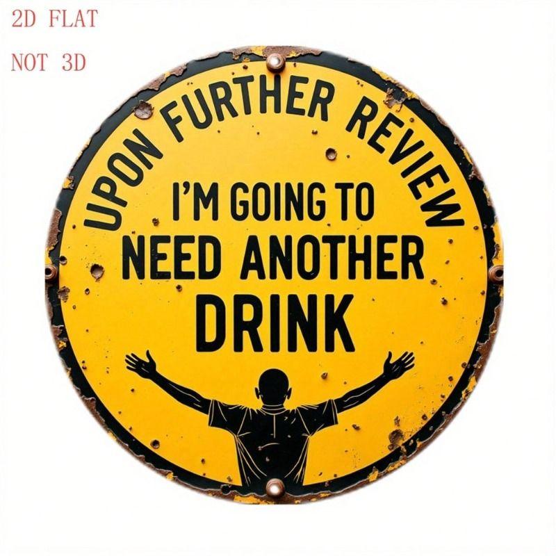 Round Retro Tin Sign Metal Wall Art 20x20cm for Living Room Balcony Home Decor