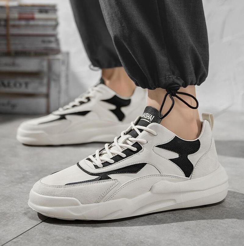 

Новые мужские кроссовки в стиле пэчворк, всесезонные, из натуральной кожи, повседневная спортивная обувь, уличные трендовые туфли на платформе, мужские роскошные мокасины 10