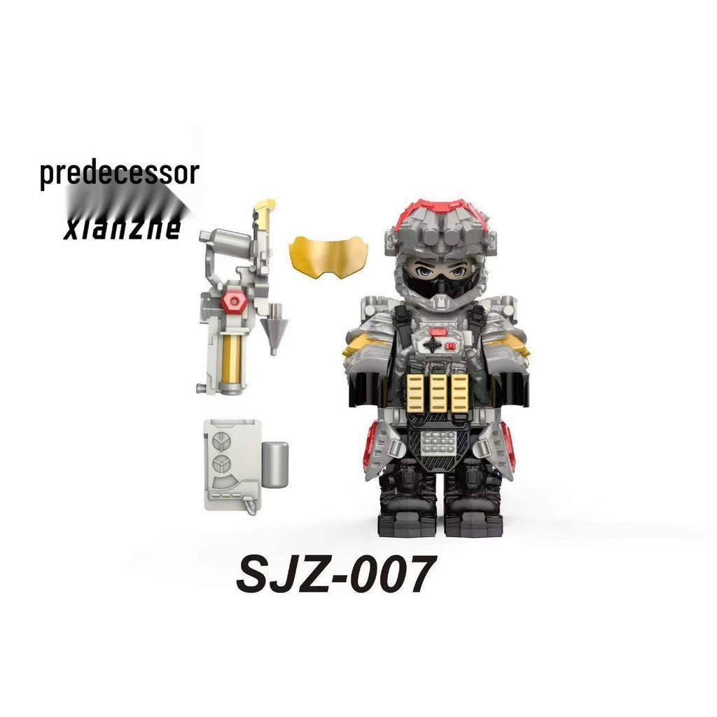 Delta SJZ001 Red Wolf Rose Weilong Dark Blue Military Minifigure Building Blocks