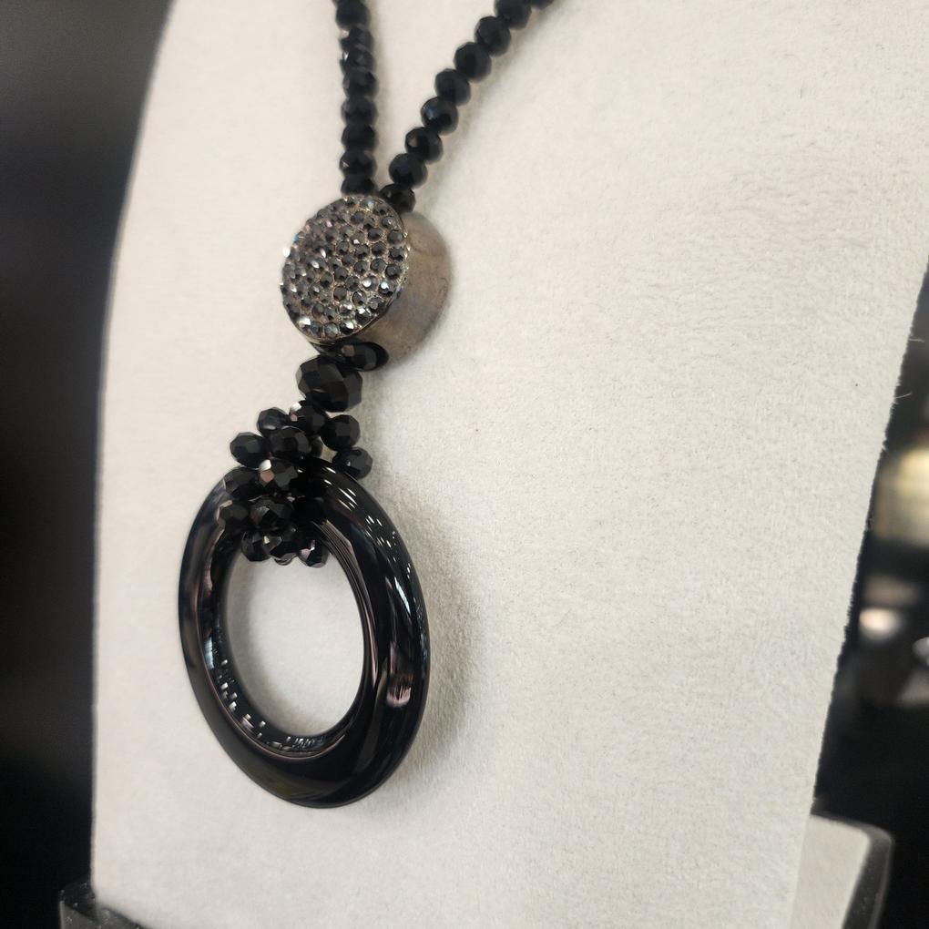 Atria Ring Onyx Long Cut N Necklace MRNNEFR0038BKF