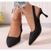 Buckle Strap Design High Heels Sandals for Women Flower Embroidery Stiletto Heel Party Shoes Woman Pointed Toe Pumps