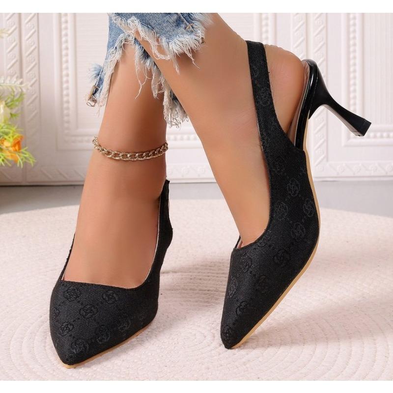 Buckle Strap Design High Heels Sandals for Women Flower Embroidery Stiletto Heel Party Shoes Woman Pointed Toe Pumps