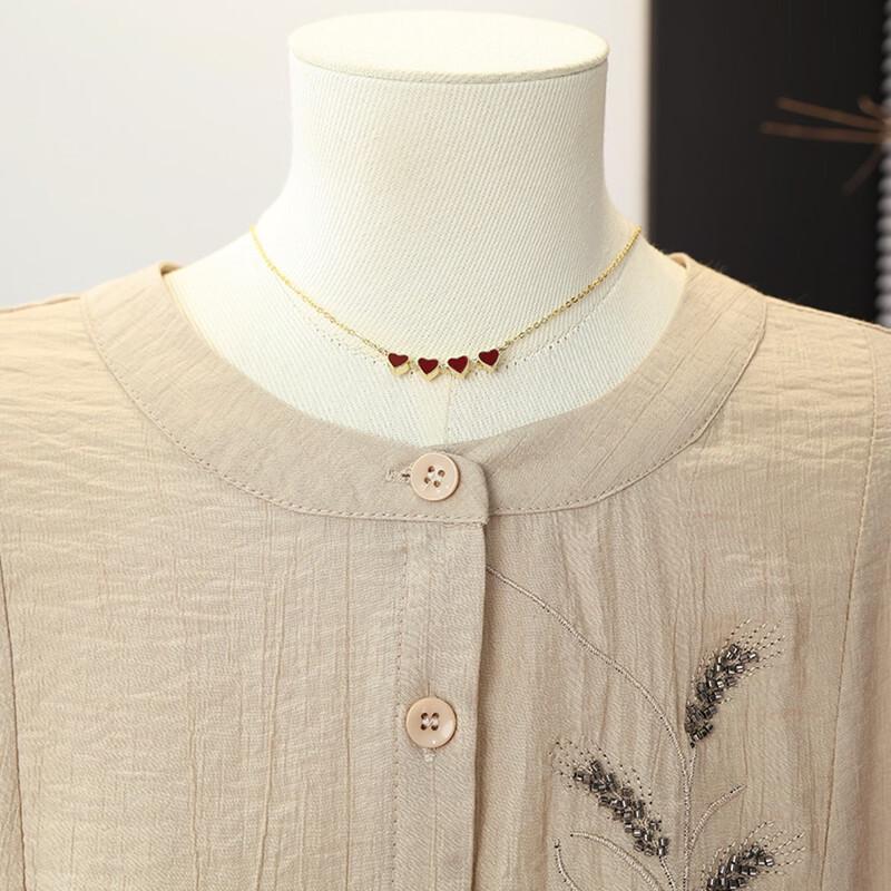 Yuzhaolin Summer Embroidered Loose Polyester Two-Piece Set for Women