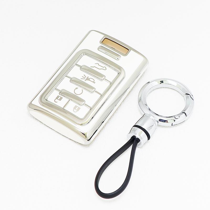 Auto Keyless Accessaries For Cadillac Srx Cts Xls Dts Ats Xts Escalade Chevrolet C7 Corvette 5 Buttons Tpu Car Key Case Cover