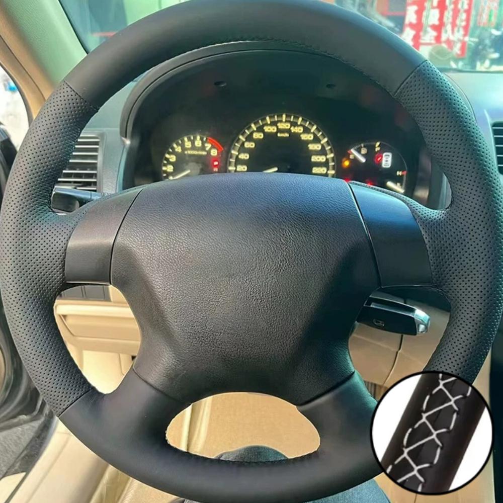 Car Accessories Braid Black Perforated Microfiber Leather 2003-2007 Odyssey 2005-2010 Steering Wheel Cover For Honda Accord 7