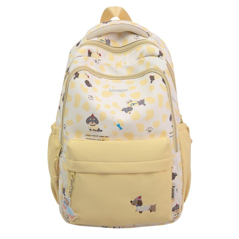 Schoolbag College Wind Junior High School Student Dachshund Dog Backpack Outdoor Travel Girl Backpack Contrasting Color Versatile Travel Bag