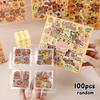 100Sheets Kawaii Capybara samolepky Vodotěsné samolepky Kreslený roztomilý zvíře samolepky Kreativní kufr Obtisk Dětské Hračky Dárky