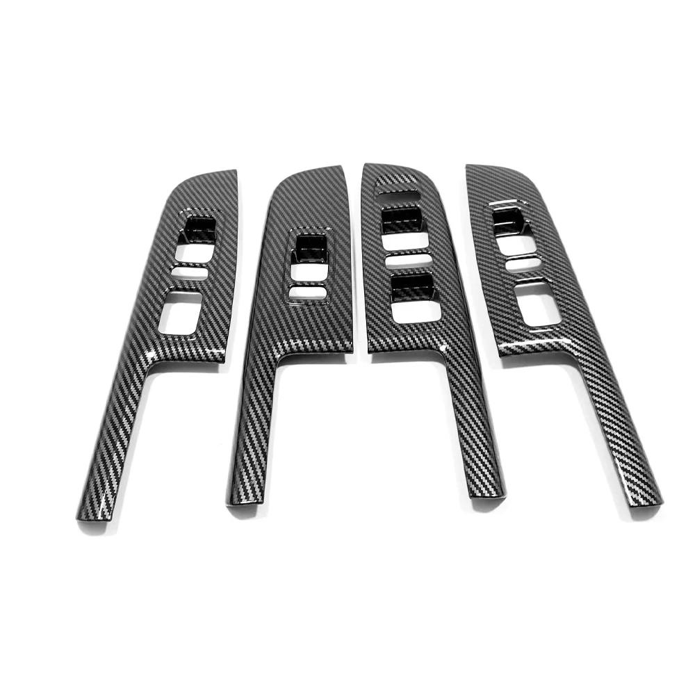 For XPENG G9 Carbon Fiber Car Door Window Lift Panel Frame Trim Cover Auto Interior Decoration Stickers   2024 2025