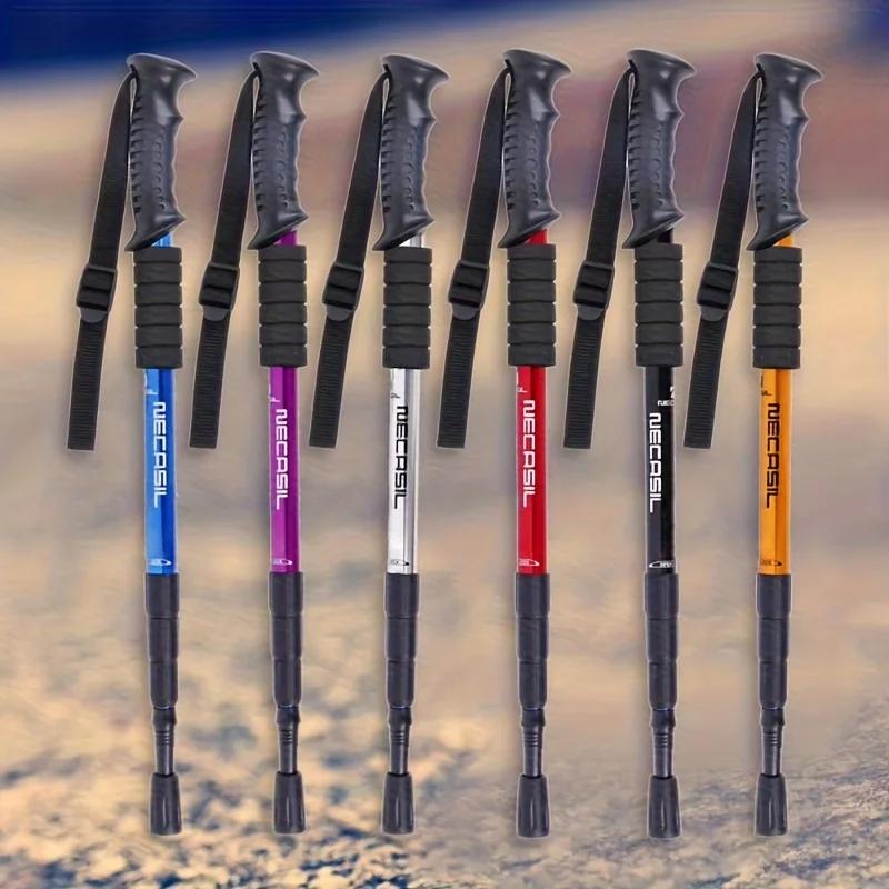 Trekking Poles Ultralight 4-Section Adjustable, Non-Slip Grip Hiking Sticks for Men Women, Anti-Rust Aluminum Alloy