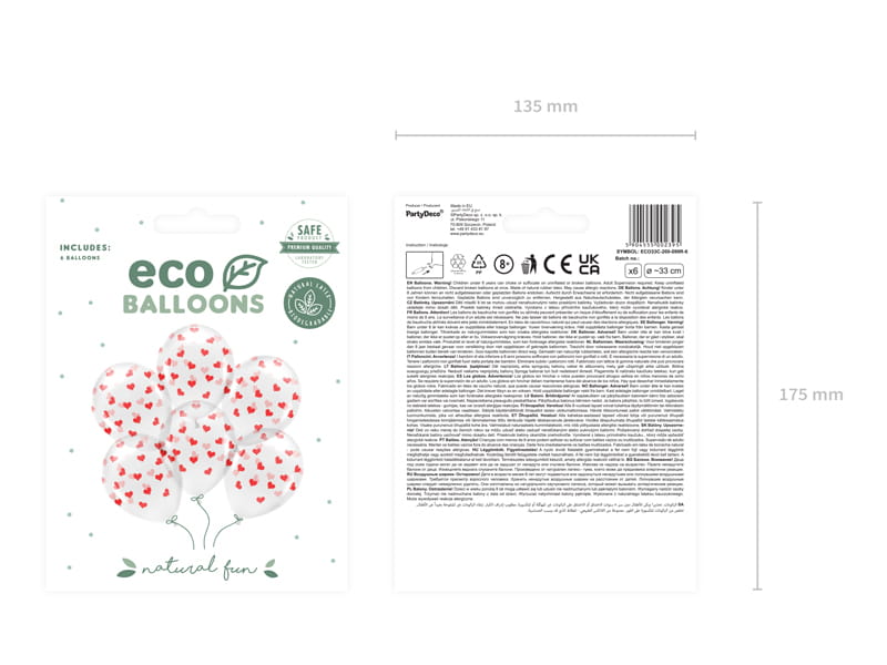 PartyDeco eco balloons 33 hearts crystal clear 1 pack 6 pcs 2