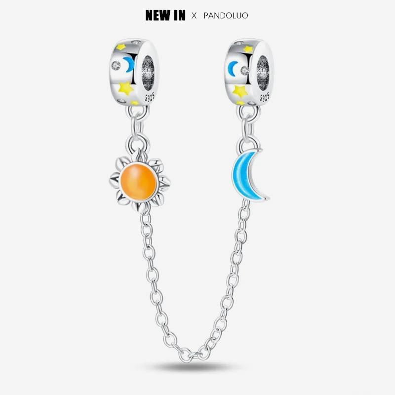 New In Star Moon Sun Series Charm Beads Fit Pandach Original Bracelet Women Copper Pendant Bead Jewelry Gift
