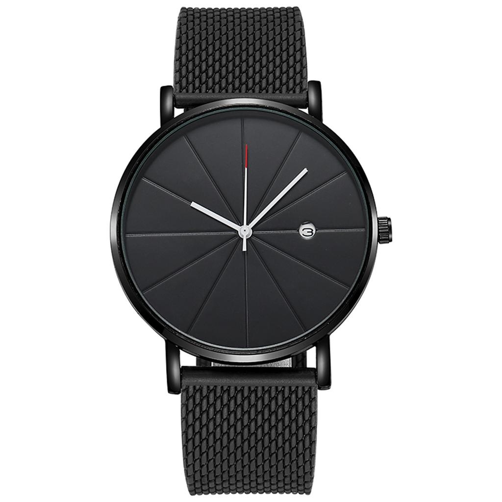 Luxury Fashion Stainless Steel Mens Glass Quartz Analog Watches With Calendar