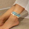 New 6Pcs/Set Boho Seed Beads Elastic Chain Anklet for Women Summer Beach Kpop Starfish Pendant Ankle Barefoot Jewelry Gift