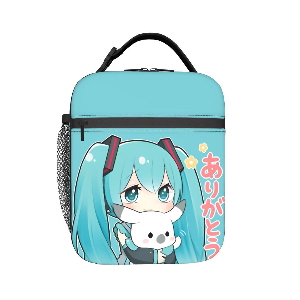 Bolsa de Almuerzo Térmica Aislada Hatsune Miku para el Trabajo Bolsa Reutilizable para Alimentos Contenedor Hombres Mujeres Refrigerador Térmico Fiambreras