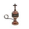 Vintage Metal Cross Incense Burner Indoor Sandalwood Burner Hollow Charcoal Incense Burner Ornament Home Church Decoration
