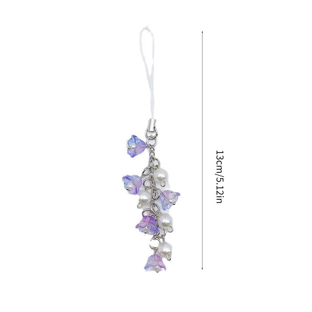 Camera Phone Jewelry Flower Phone Charm Cute Phone Chain Lilys of the Valley Flower Phone Pendant for Keys Card Phone