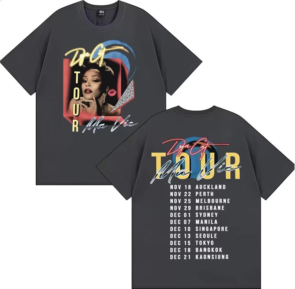 Doja Cat Ma Vie World Tour 2026 Graphic T Shirt Men Women Clothing Vintage Fashion Tshirts ONeck pure Cotton Tshirt Streetwear