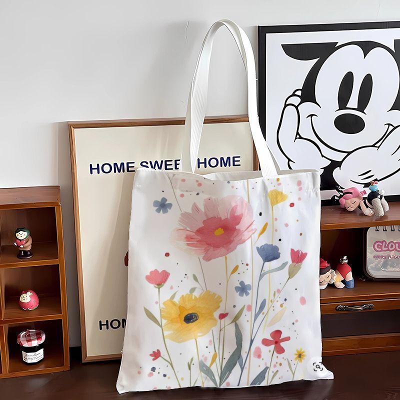 

Холщовая сумка Стильная летняя новая сумка Минималистичная сказочная сумка с кружевами и цветами Сумка через плечо Сумка Сумка Текст One-sided pattern without Zipper [32x 38]]